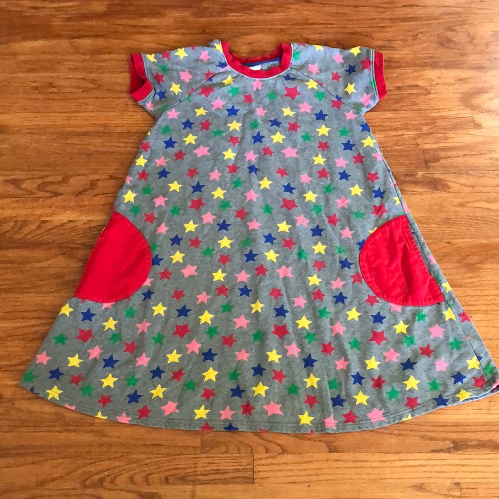 Hanna Andersson Gray Star Print Cotton Dress